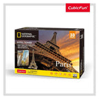 PUZZLE 3D+BROSURA-PARIS 80 PIESE - CUBICFUN (CUDS0998H) - Libelula Vesela - Jucarii