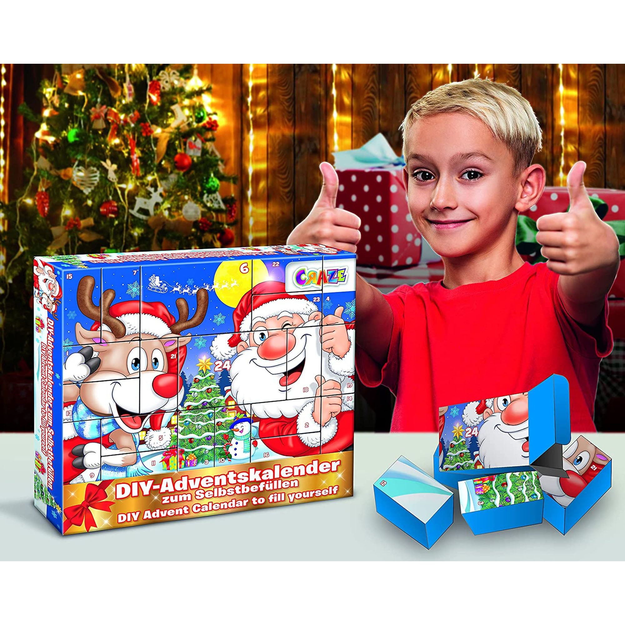 CALENDAR CRACIUN - MOS CRACIUN SI REN - CRAZE (CRZ25345) - Libelula Vesela - Jucarii