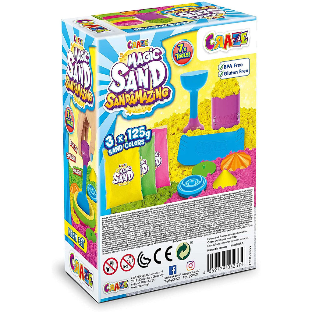 CRAZE - NISIP KINETIC - SET JOACA NEON - CRAZE (CRZ32374) - Libelula Vesela - Jucarii