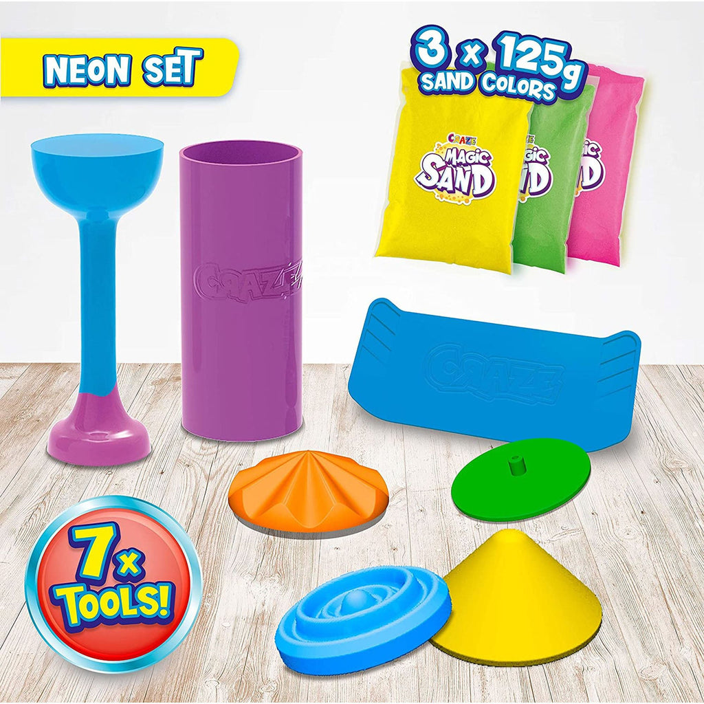 CRAZE - NISIP KINETIC - SET JOACA NEON - CRAZE (CRZ32374) - Libelula Vesela - Jucarii