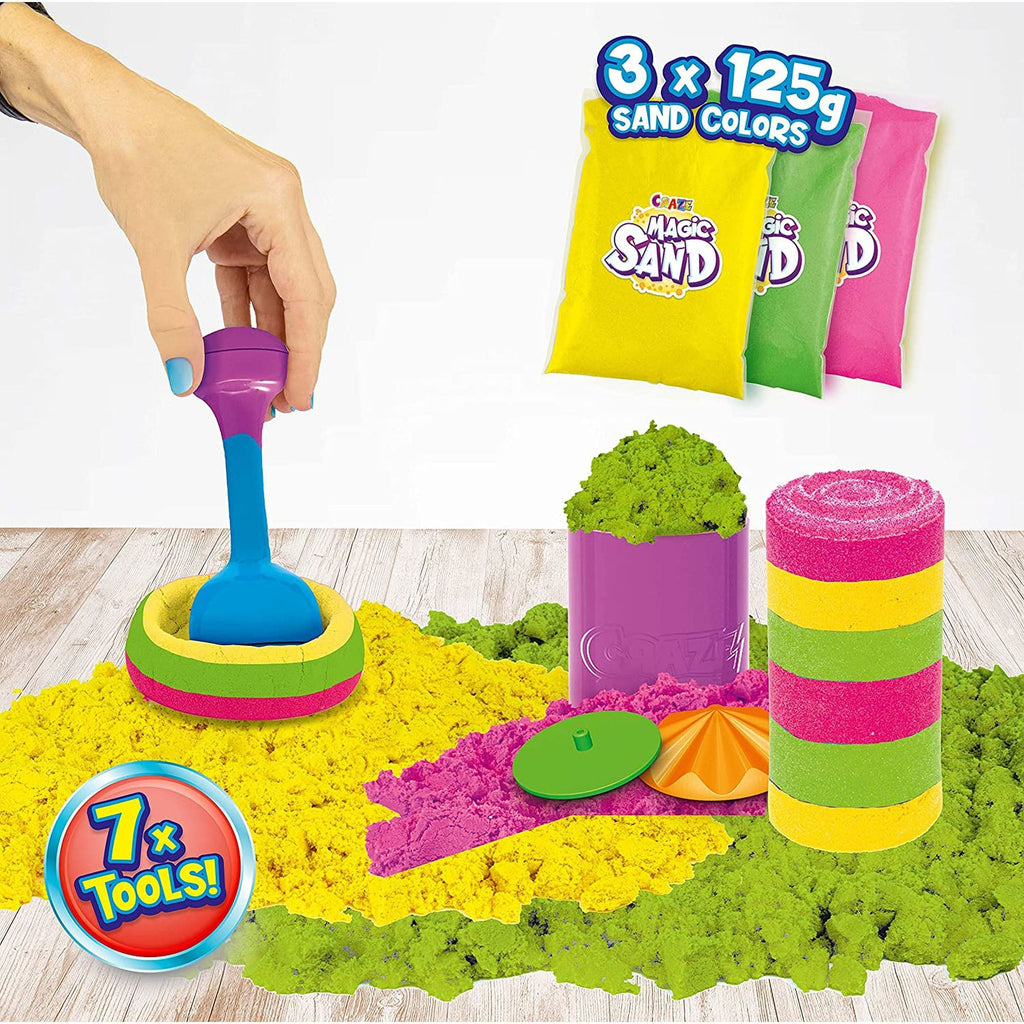 CRAZE - NISIP KINETIC - SET JOACA NEON - CRAZE (CRZ32374) - Libelula Vesela - Jucarii