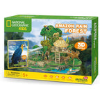 PUZZLE 3D + BROSURA - PADURE AMAZONIANA - 67 PIESE - CUBICFUN (DS0979h) - Libelula Vesela - Jucarii