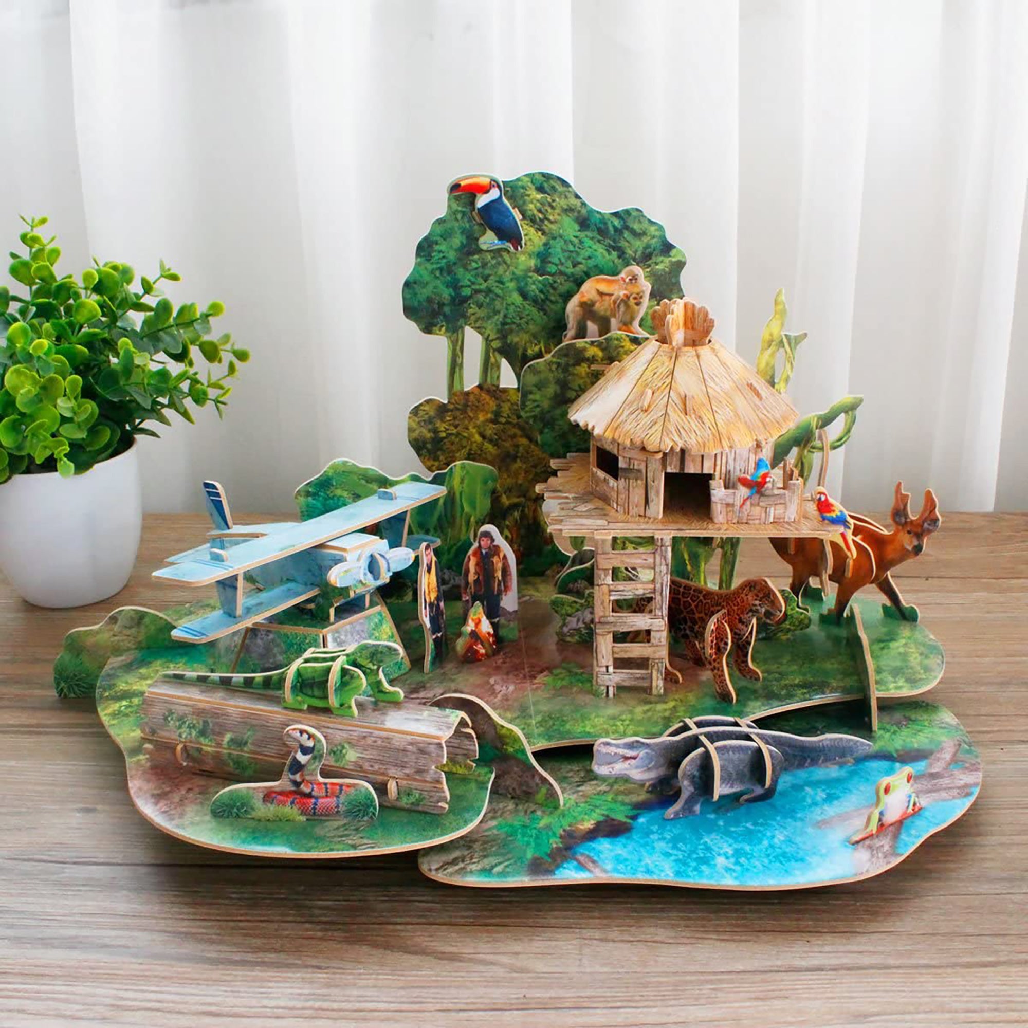 PUZZLE 3D + BROSURA - PADURE AMAZONIANA - 67 PIESE - CUBICFUN (DS0979h) - Libelula Vesela - Jucarii