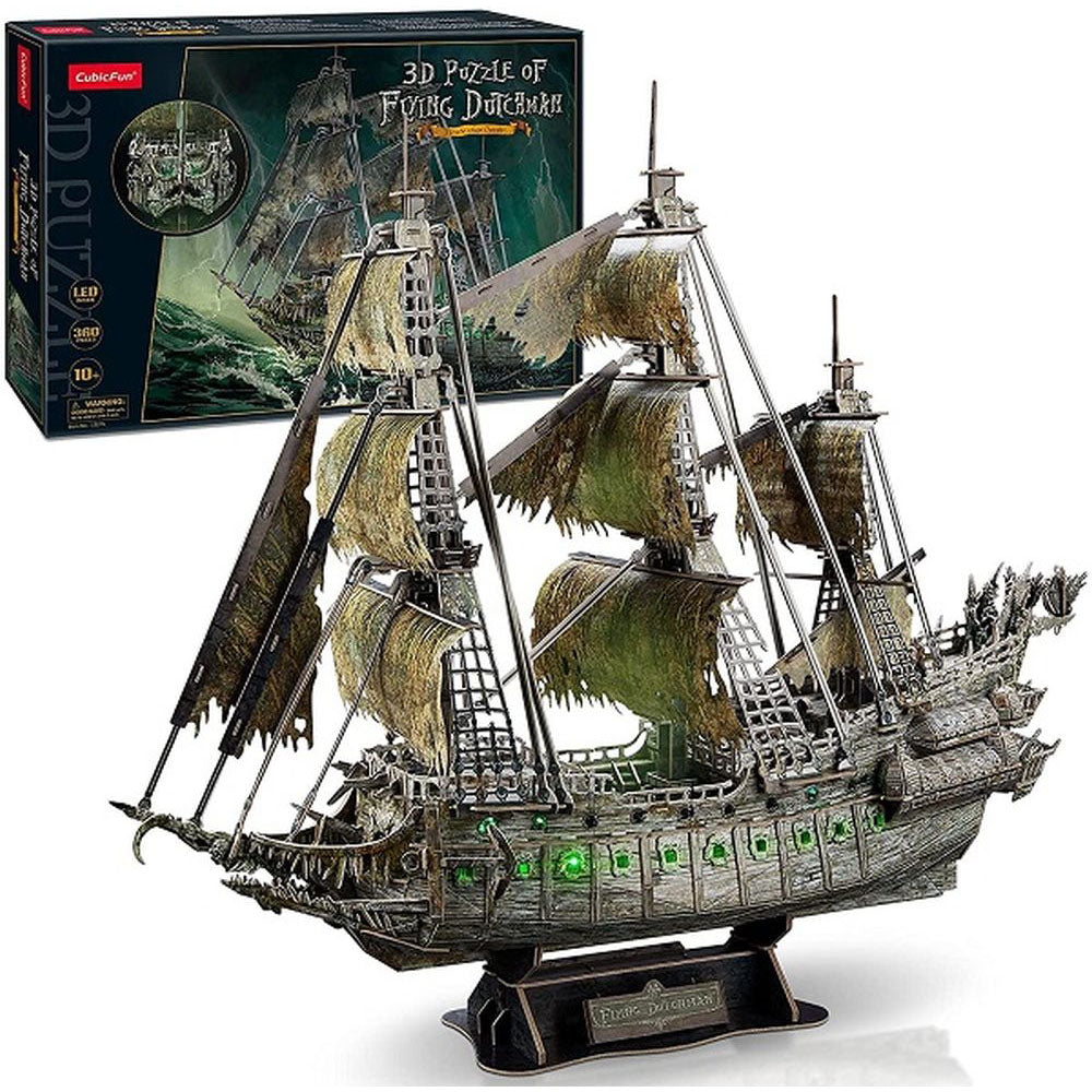 PUZZLE 3D LED FLYING DUTCHMAN 360 PIESE - CUBICFUN (CUL527H) - Libelula Vesela - Jucarii
