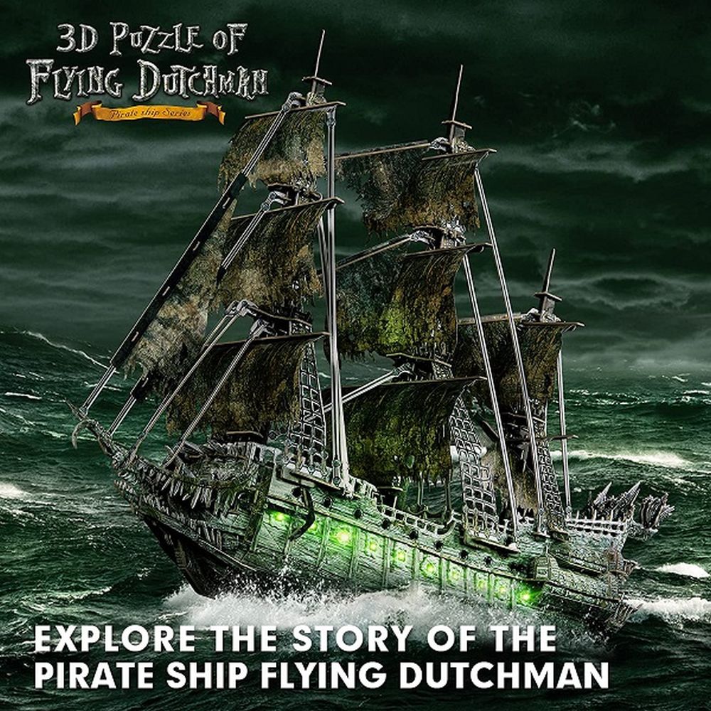 PUZZLE 3D LED FLYING DUTCHMAN 360 PIESE - CUBICFUN (CUL527H) - Libelula Vesela - Jucarii