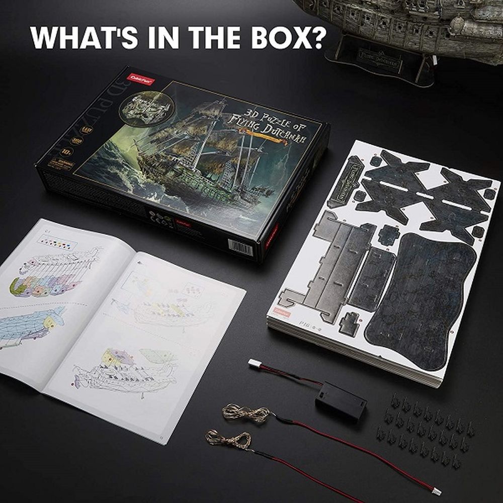 PUZZLE 3D LED FLYING DUTCHMAN 360 PIESE - CUBICFUN (CUL527H) - Libelula Vesela - Jucarii