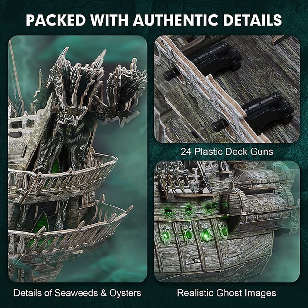 PUZZLE 3D LED FLYING DUTCHMAN 360 PIESE - CUBICFUN (CUL527H) - Libelula Vesela - Jucarii