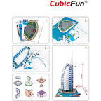 PUZZLE 3D BURJ AL ARAB - NIVEL COMPLEX - 101 PIESE - CUBICFUN (MC101h) - Libelula Vesela - Jucarii