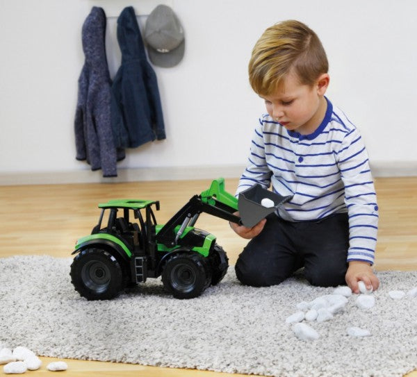TRACTOR CU CUPA FUNCTIONALA PLASTIC DEUTZ FAHR AGROTRON 7250 WORXX PENTRU COPII 45 CM - LENA (LE04613) - Libelula Vesela - Jucarii