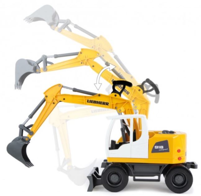 EXCAVATOR PLASTIC BAGR LIEBHERR A918 LITRONIC WORXX CUPA FUNCTIONALA 48 CM PENTRU COPII - LENA (LE04611) - Libelula Vesela - Jucarii