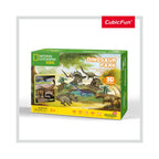 PUZZLE 3D + BROSURA - PARCUL DINOZAURILOR 43 PIESE - CUBICFUN (CUDS0973H) - Libelula Vesela - Jucarii