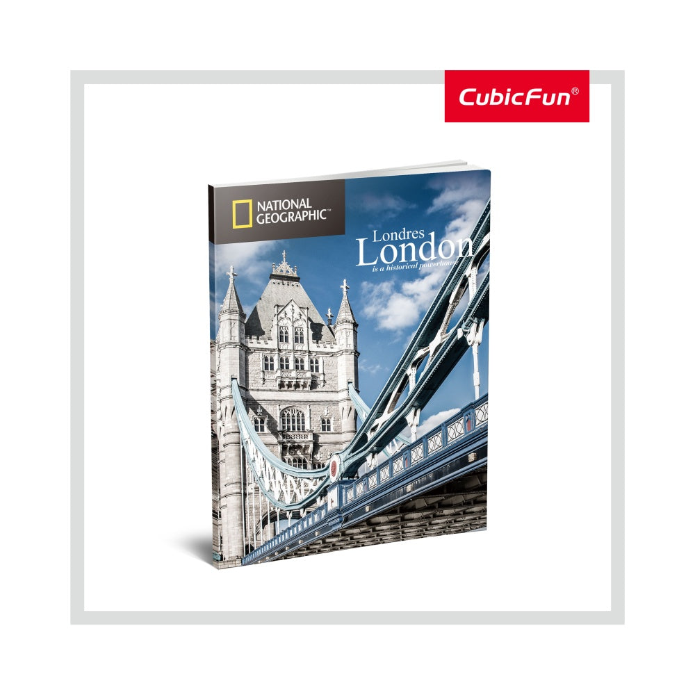PUZZLE 3D + BROSURA - TOWER BRIDGE 120 PIESE - CUBICFUN (CUDS0978H) - Libelula Vesela - Jucarii