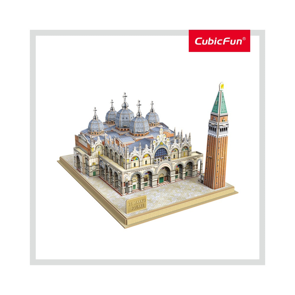 PUZZLE 3D + BROSURA - PIATA SAN MARCO 107 PIESE - CUBICFUN (CUDS0980H) - Libelula Vesela - Jucarii