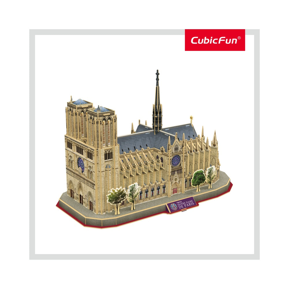 PUZZLE 3D+BROSURA-NOTRE DAME PARIS 128 PIESE - CUBICFUN (CUDS0986H) - Libelula Vesela - Jucarii