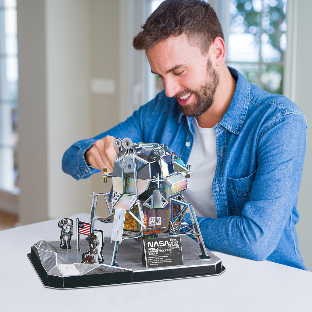 CUBIC FUN - PUZZLE 3D NASA - MODULUL LUNAR APOLLO 11, 93 PIESE - CUBIC FUN (CUDS1058h) - Libelula Vesela - Jucarii