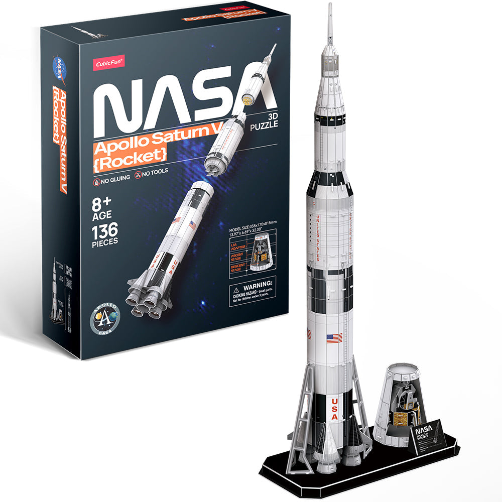 CUBIC FUN - PUZZLE 3D NASA - APOLLO SATURN V 136 PIESE - CUBIC FUN (CUDS1059h) - Libelula Vesela - Jucarii