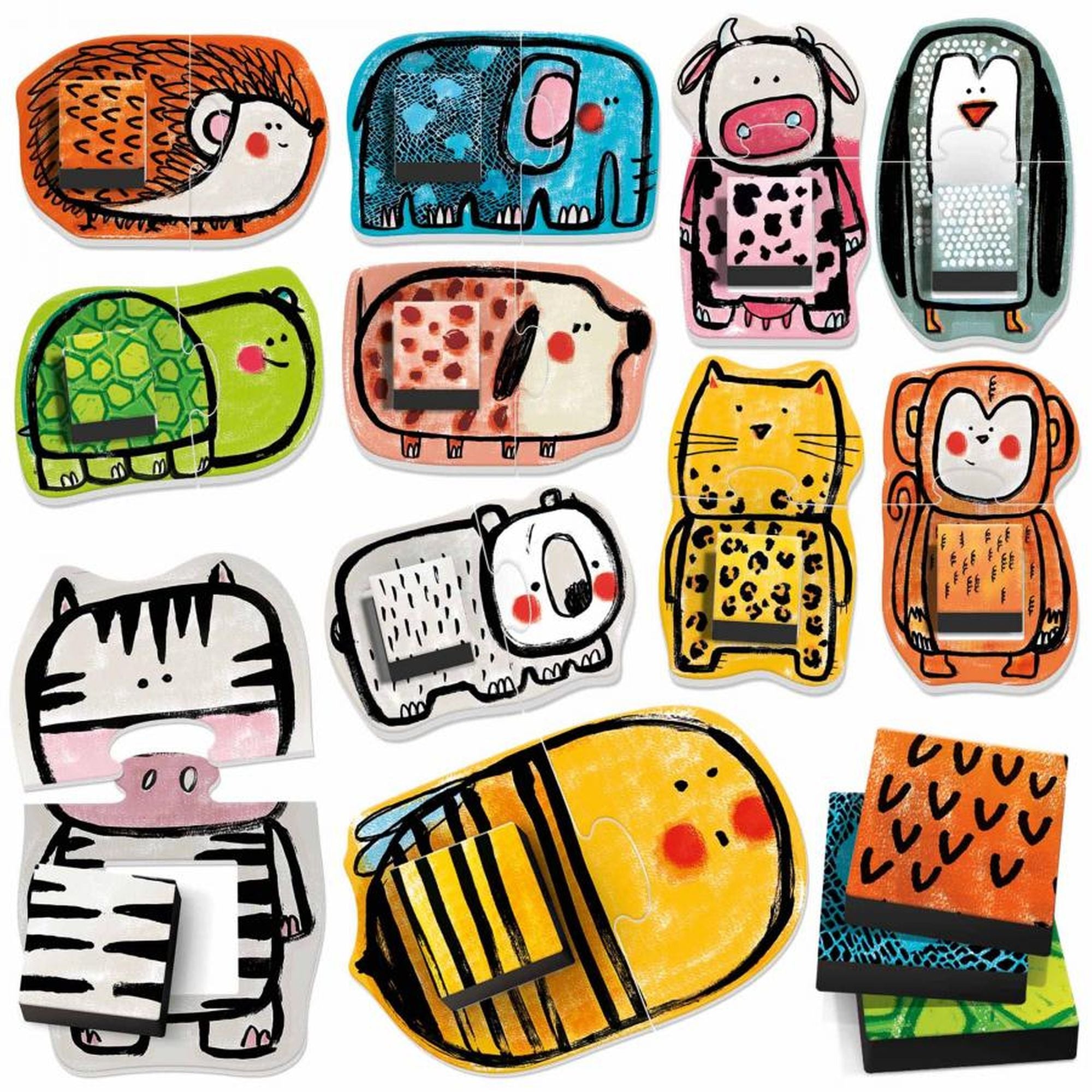 HEADU ECOPLAY - PUZZLE-URI SA POTRIVIM ANIMALELE - HEADU (HE28610) - Libelula Vesela - Jucarii