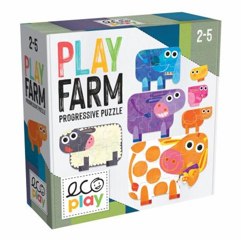 HEADU ECOPLAY - PUZZLE-URI PROGRESIVE ANIMALE MARI SI MICI - HEADU (HE28658) - Libelula Vesela - Jucarii