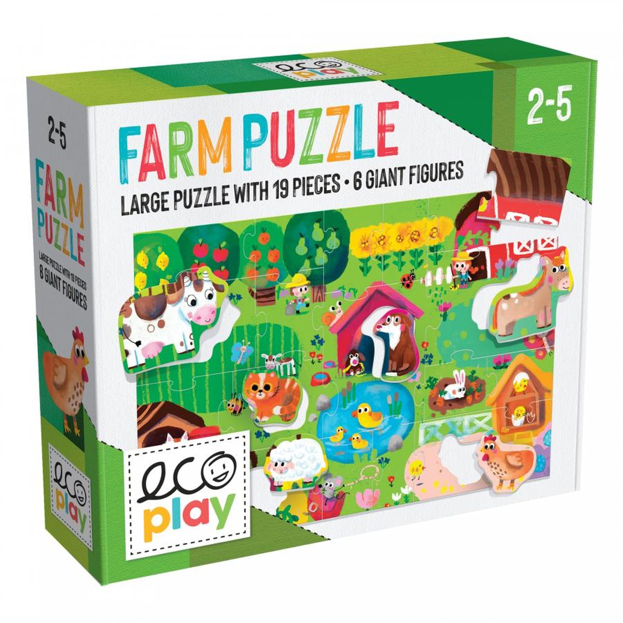 HEADU ECOPLAY - PUZZLE ANIMALUTE LA FERMA - HEADU (HE29556) - Libelula Vesela - Jucarii