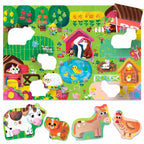 HEADU ECOPLAY - PUZZLE ANIMALUTE LA FERMA - HEADU (HE29556) - Libelula Vesela - Jucarii