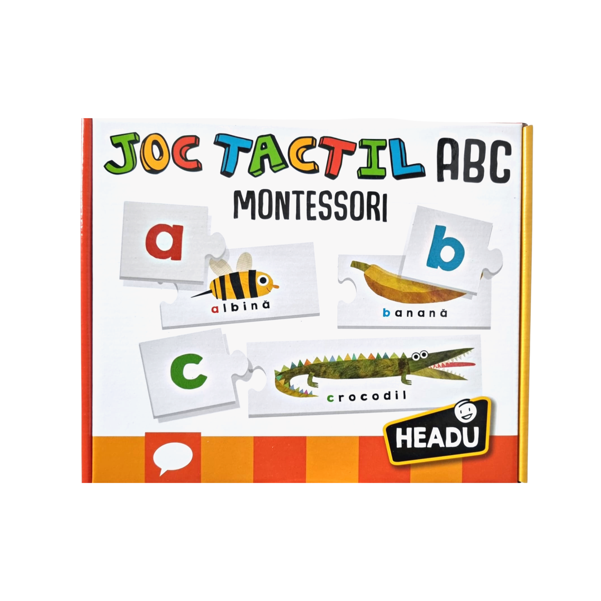 HEADU MONTESSORI - JOC TACTIL ABC ROMANA - HEADU (HE53122) - Libelula Vesela - Jucarii