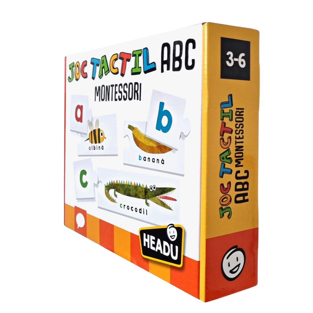 HEADU MONTESSORI - JOC TACTIL ABC ROMANA - HEADU (HE53122) - Libelula Vesela - Jucarii