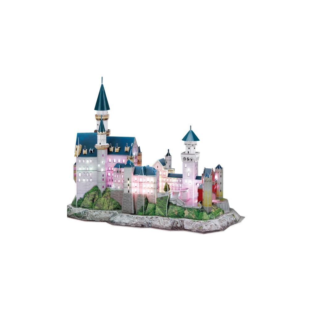 PUZZLE 3D LED CASTELUL NEUSCHWANSTEIN 128 PIESE - CUBICFUN (CUL174H) - Libelula Vesela - Jucarii