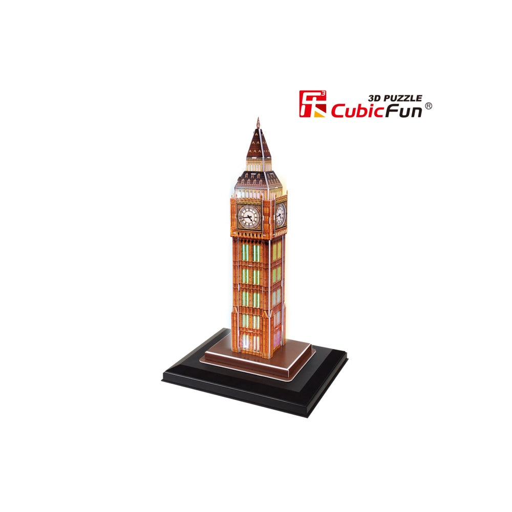 PUZZLE 3D LED BIG BEN 28 PIESE - CUBICFUN (CUL501H) - Libelula Vesela - Jucarii