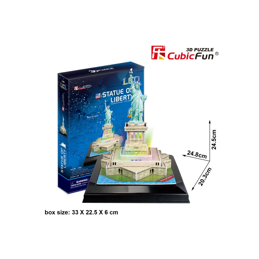 PUZZLE 3D LED STATUIA LIBERTATII 37 PIESE - CUBICFUN (CUL505H) - Libelula Vesela - Jucarii