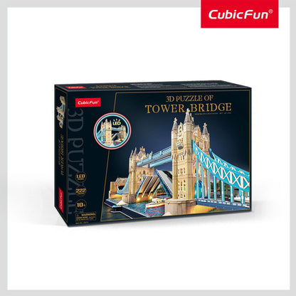 CUBIC FUN - PUZZLE 3D LED TOWER BRIDGE 222 PIESE - CUBIC FUN (CUL531h) - Libelula Vesela - Jucarii