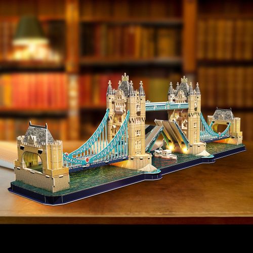 CUBIC FUN - PUZZLE 3D LED TOWER BRIDGE 222 PIESE - CUBIC FUN (CUL531h) - Libelula Vesela - Jucarii