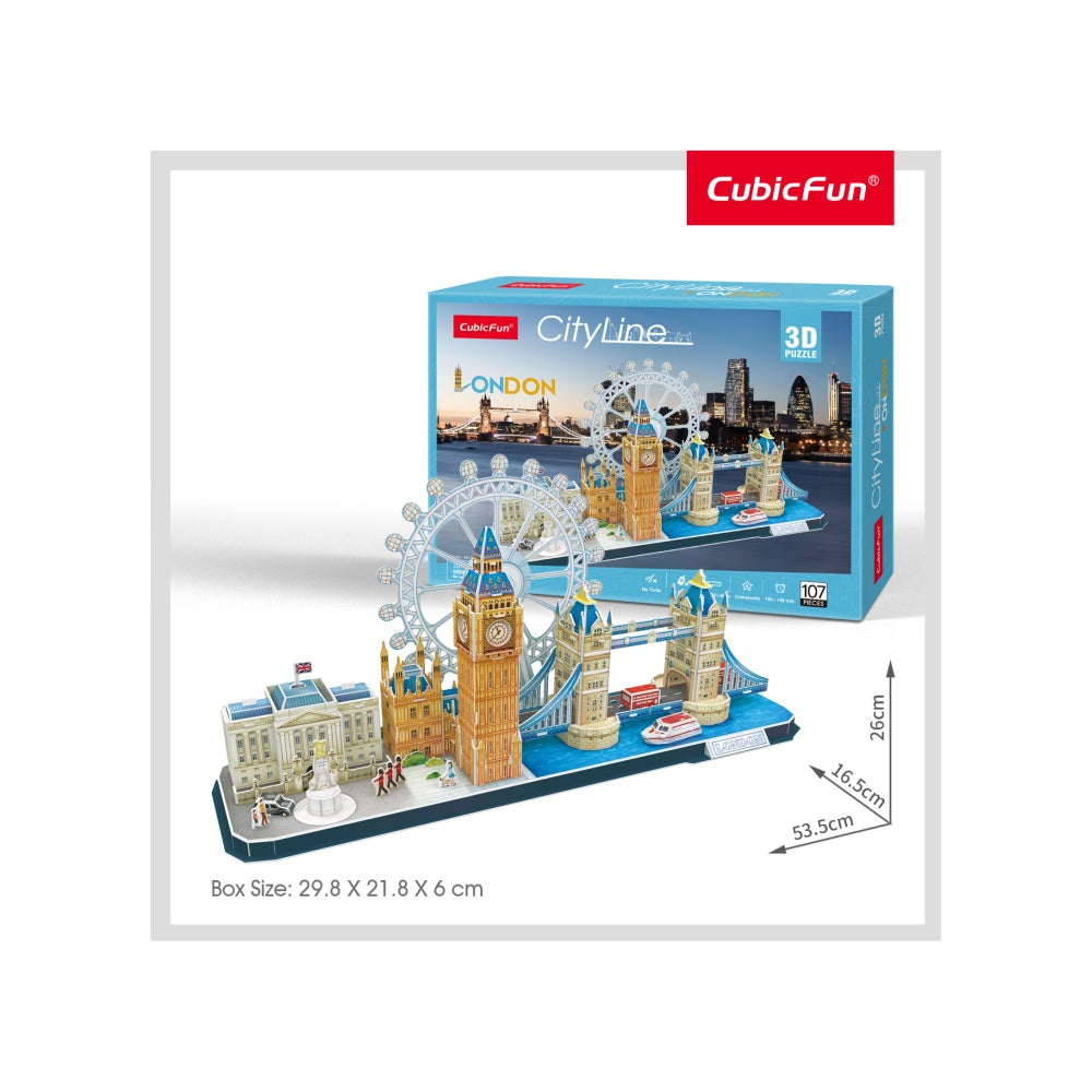 PUZZLE 3D LONDRA 107 PIESE - CUBICFUN (CUMC253H) - Libelula Vesela - Jucarii