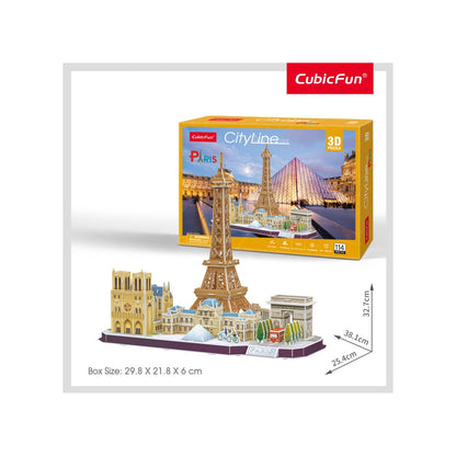 PUZZLE 3D PARIS 114 PIESE - CUBICFUN (CUMC254H) - Libelula Vesela - Jucarii