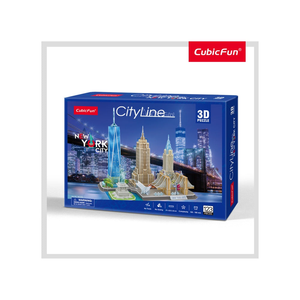 PUZZLE 3D NEW YORK 123 PIESE - CUBICFUN (CUMC255H) - Libelula Vesela - Jucarii
