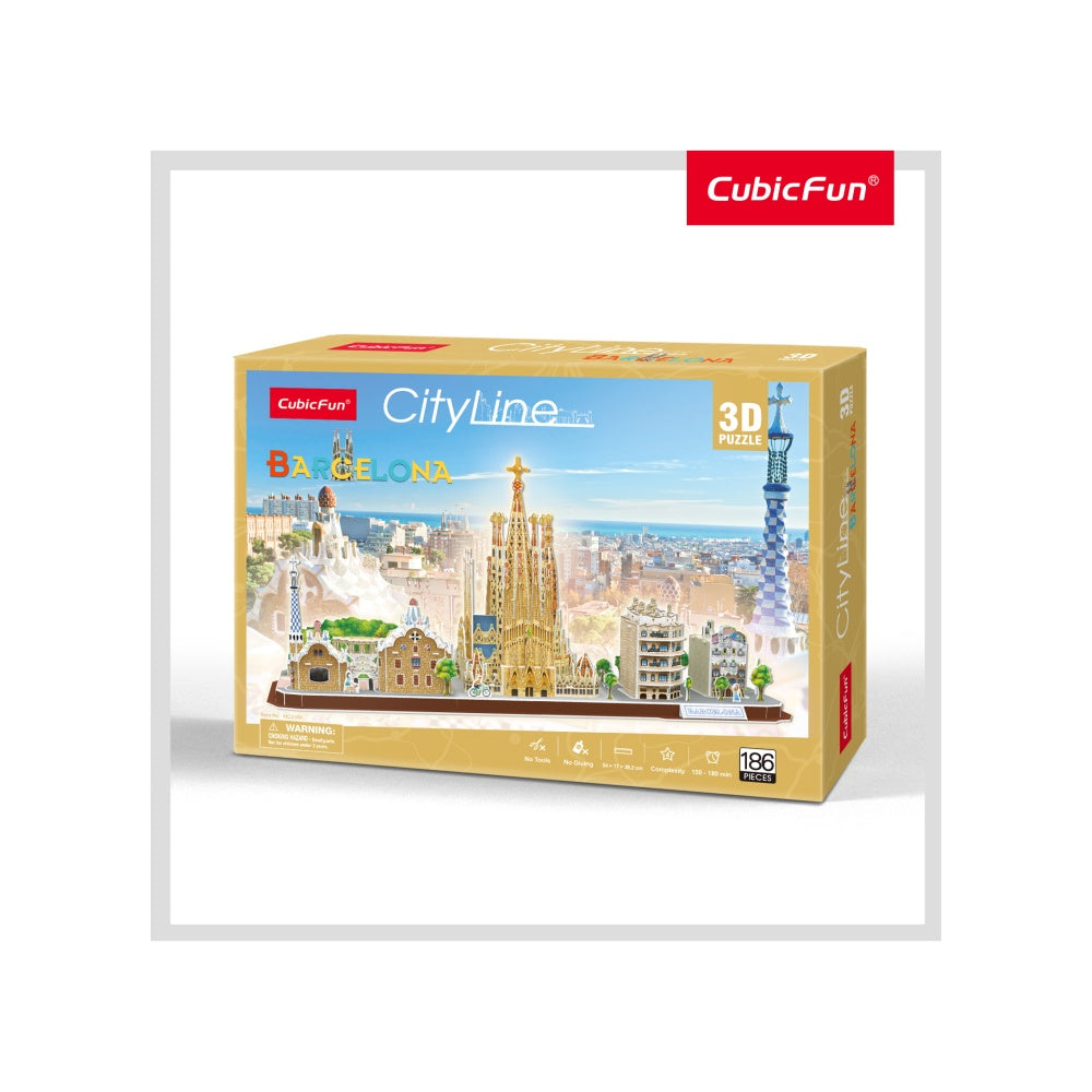PUZZLE 3D BARCELONA 186 PIESE - CUBICFUN (CUMC256H) - Libelula Vesela - Jucarii