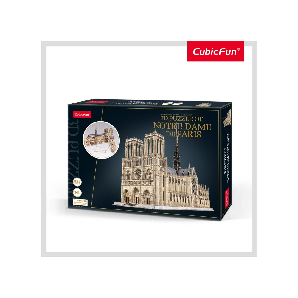PUZZLE 3D NOTRE DAME (NIVEL COMPLEX 293 PIESE)  - CUBICFUN (CUMC260H) - Libelula Vesela - Jucarii