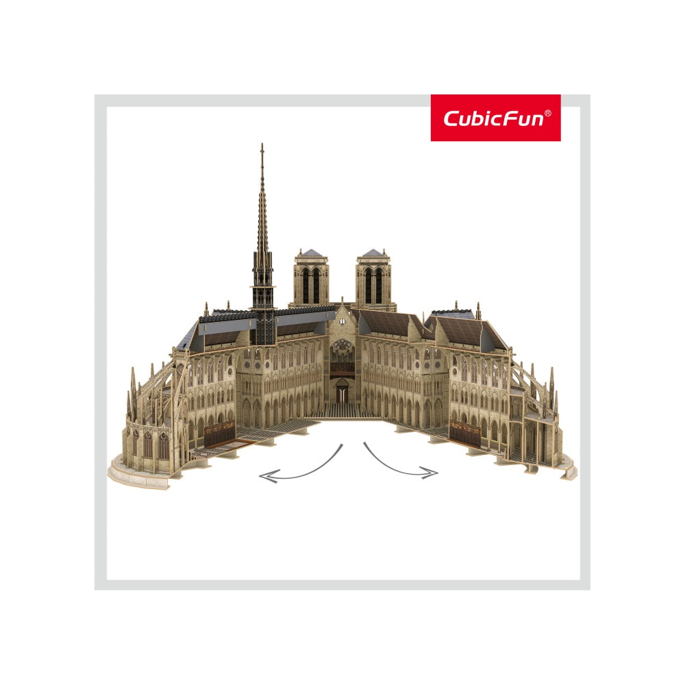 PUZZLE 3D NOTRE DAME (NIVEL COMPLEX 293 PIESE)  - CUBICFUN (CUMC260H) - Libelula Vesela - Jucarii