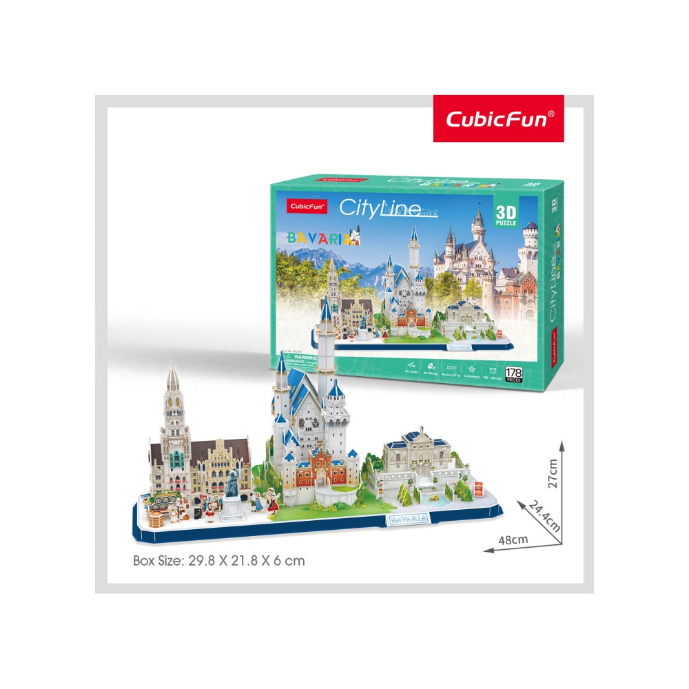 PUZZLE 3D BAVARIA 178 PIESE - CUBICFUN (CUMC267H) - Libelula Vesela - Jucarii