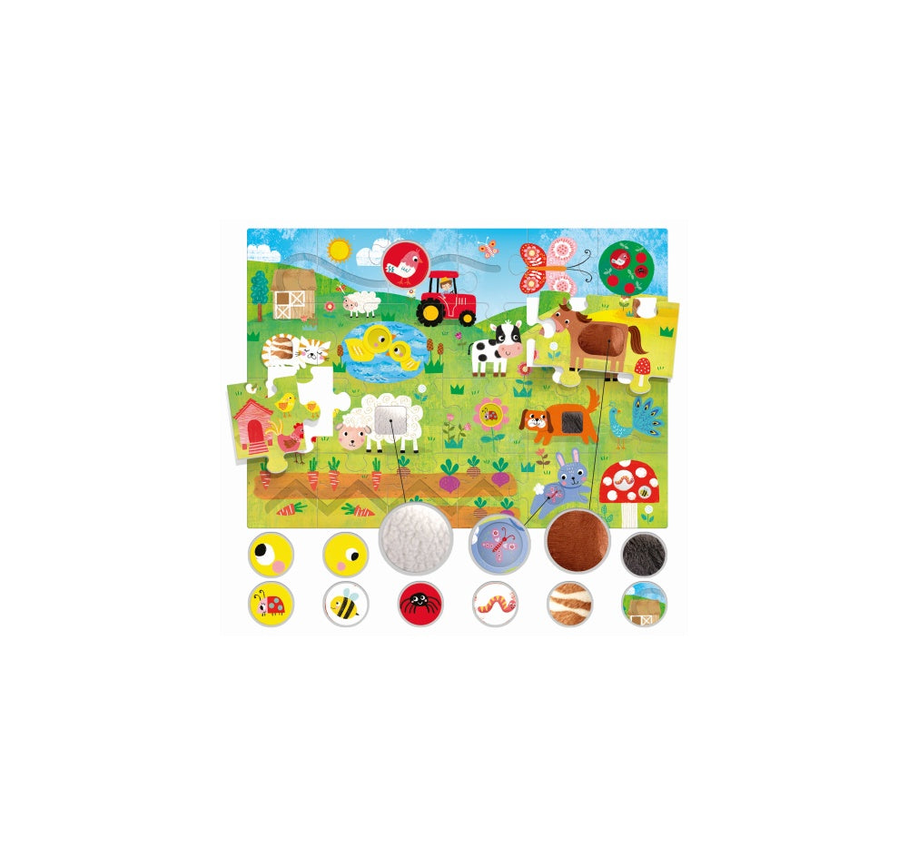 MONTESSORI PUZZLE TACTIL - HEADU (HE23592) - Libelula Vesela - Jucarii