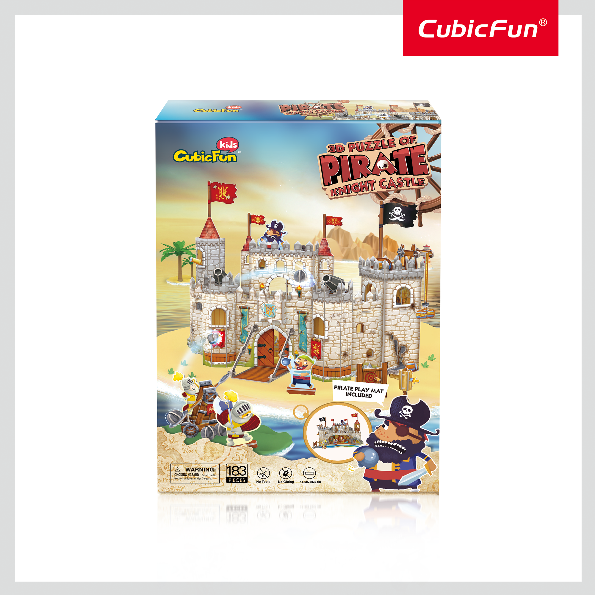 CUBIC FUN - PUZZLE 3D CASTELUL PIRATILOR 183 PIESE - CUBIC FUN (CUP833h) - Libelula Vesela - Jucarii