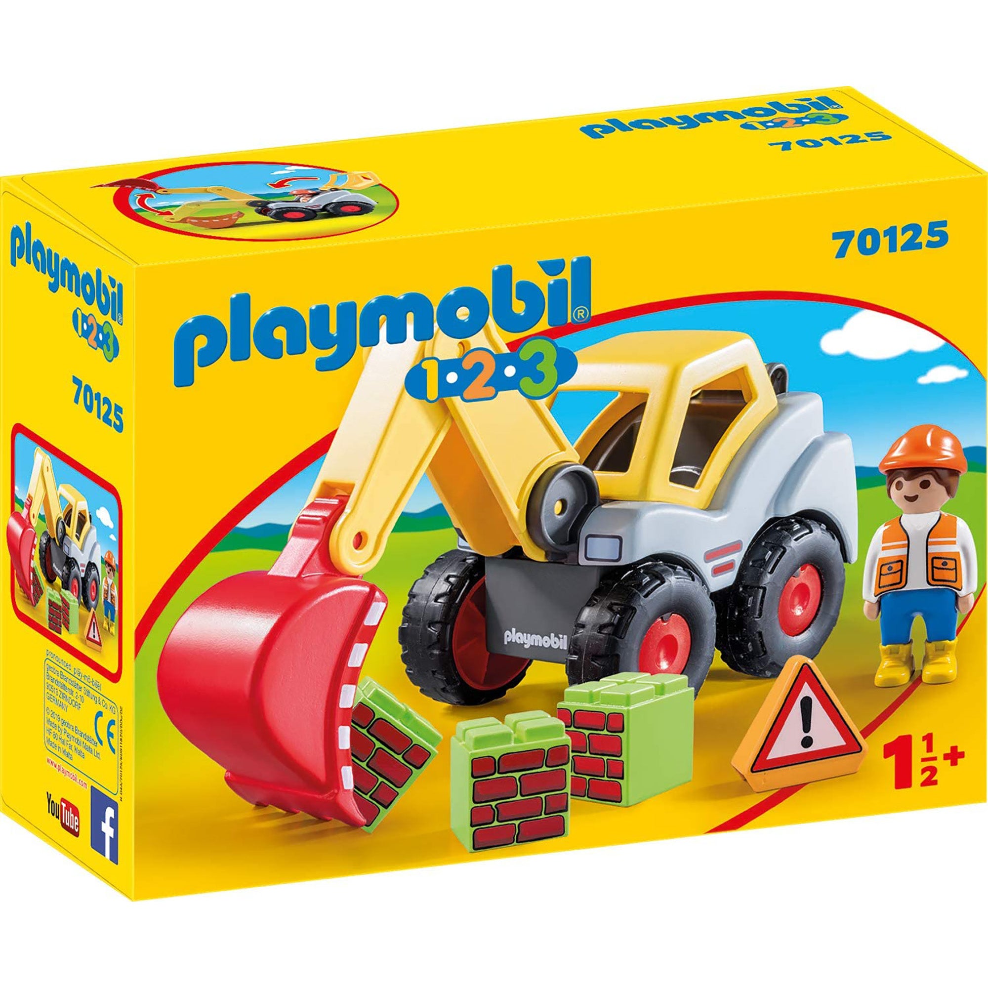 EXCAVATOR CU BRAT MOBIL - PLAYMOBIL 1.2.3 (PM70125) - Libelula Vesela - Jucarii