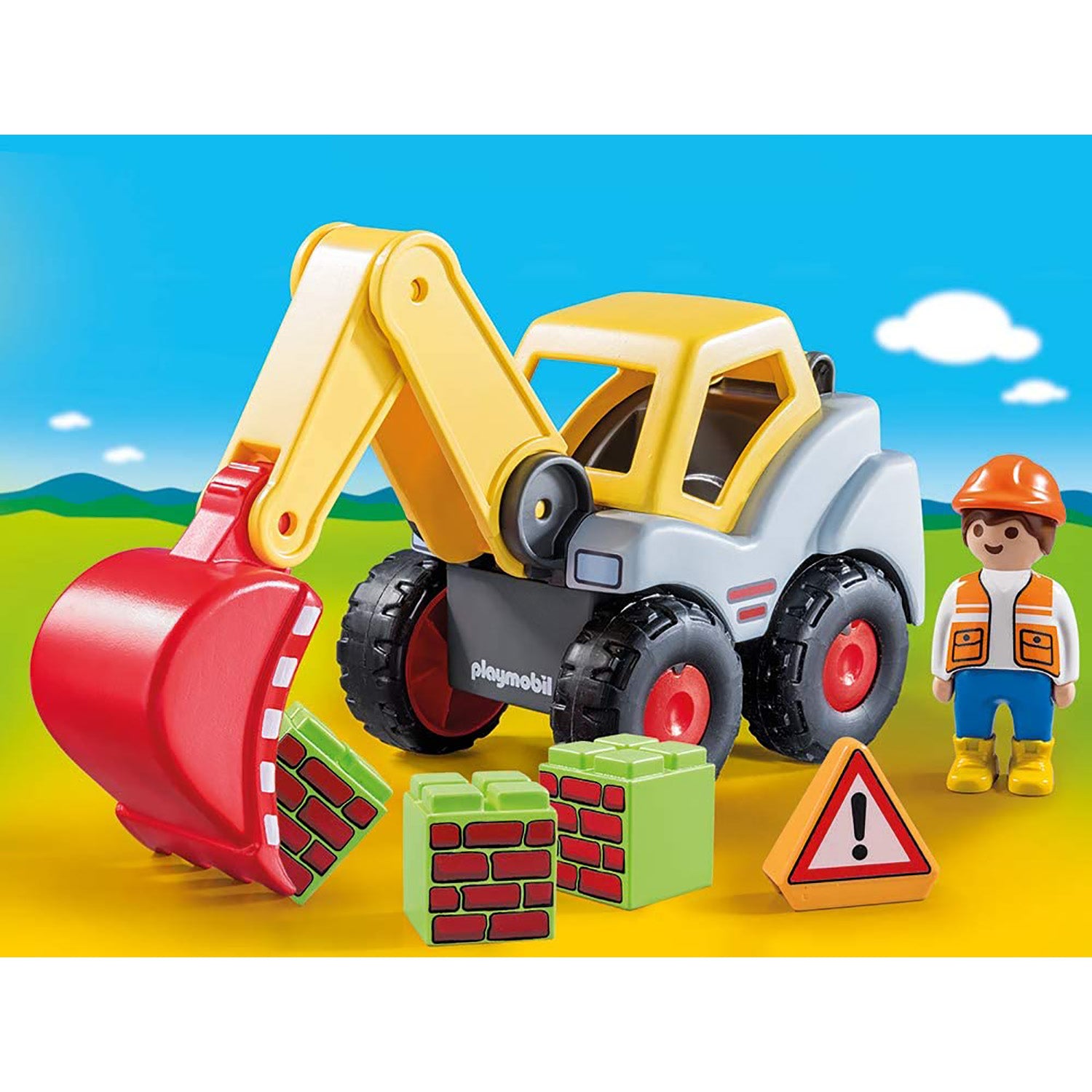 EXCAVATOR CU BRAT MOBIL - PLAYMOBIL 1.2.3 (PM70125) - Libelula Vesela - Jucarii
