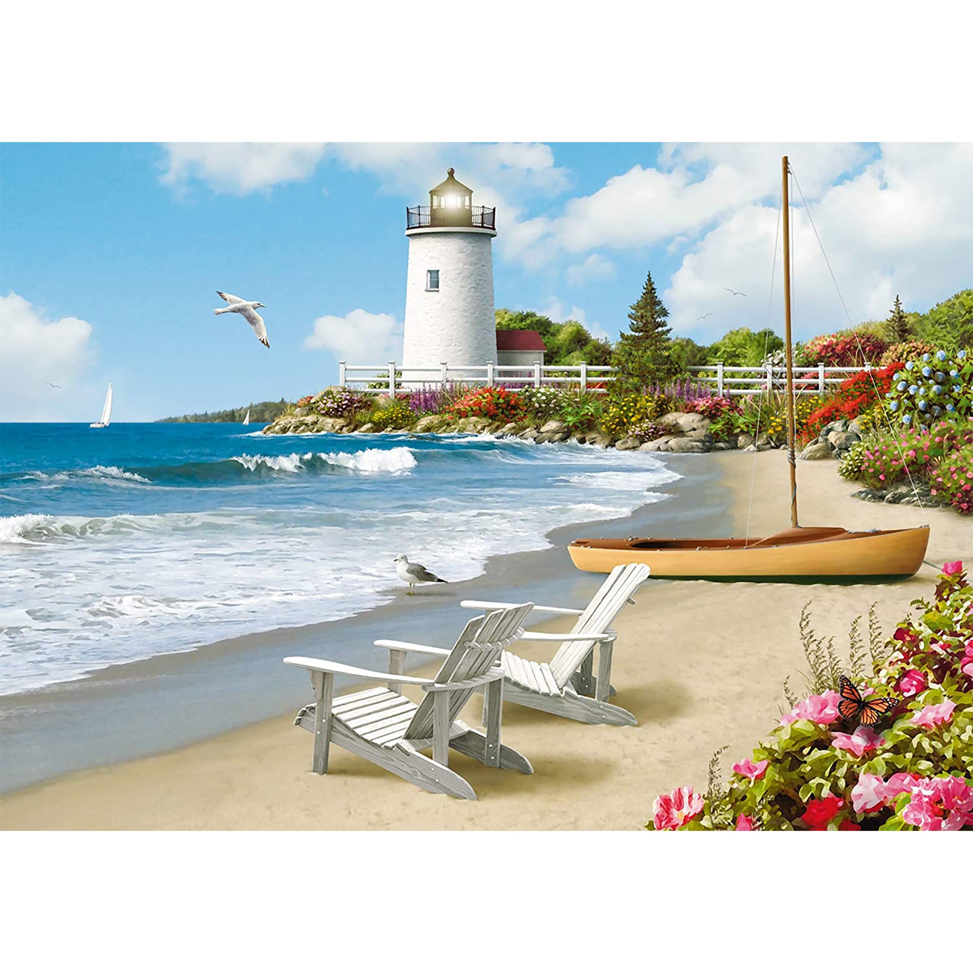 PUZZLE PLAJA, 300 PIESE - RAVENSBURGER (RVSPA13535) - Libelula Vesela - Jucarii