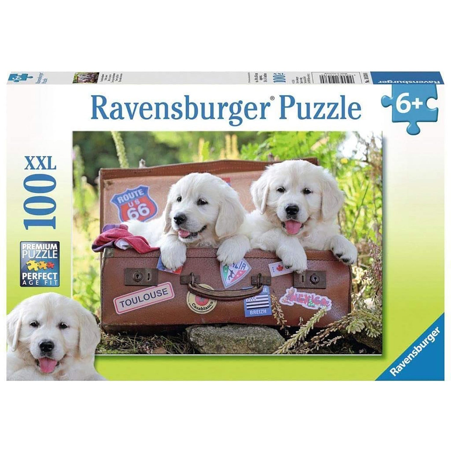 PUZZLE CATEI IN VALIZA, 100 PIESE - RAVENSBURGER (RVSPC10538) - Libelula Vesela - Jucarii