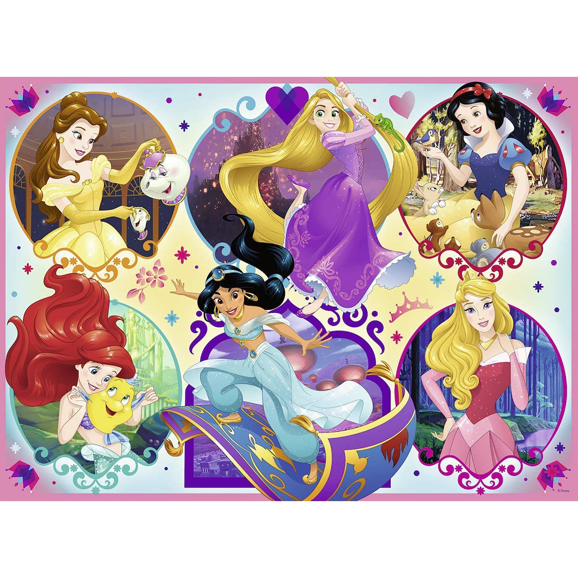 PUZZLE PRINTESELE DISNEY, 100 PIESE - RAVENSBURGER (RVSPC10796) - Libelula Vesela - Jucarii