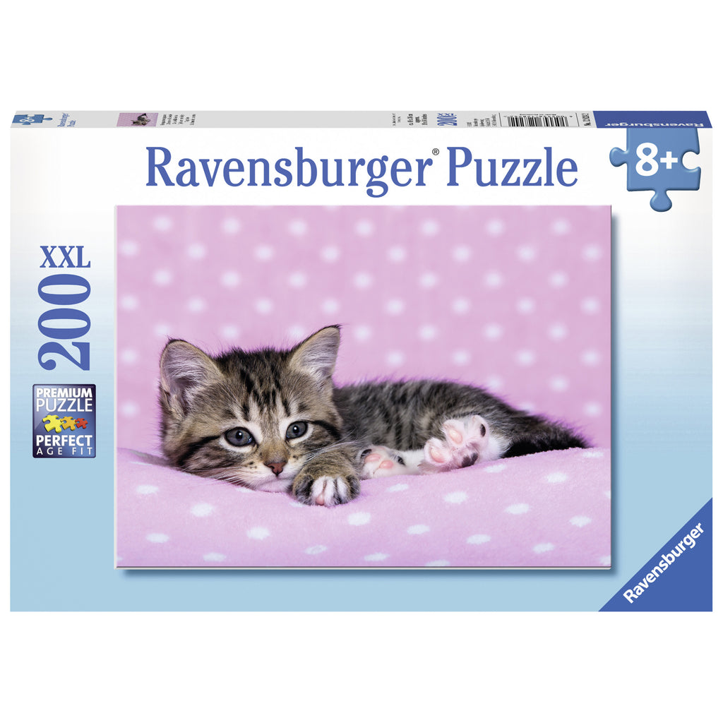 PUZZLE PISICUTA PE PATURA, 200 PIESE - RAVENSBURGER (RVSPC12824) - Libelula Vesela - Jucarii