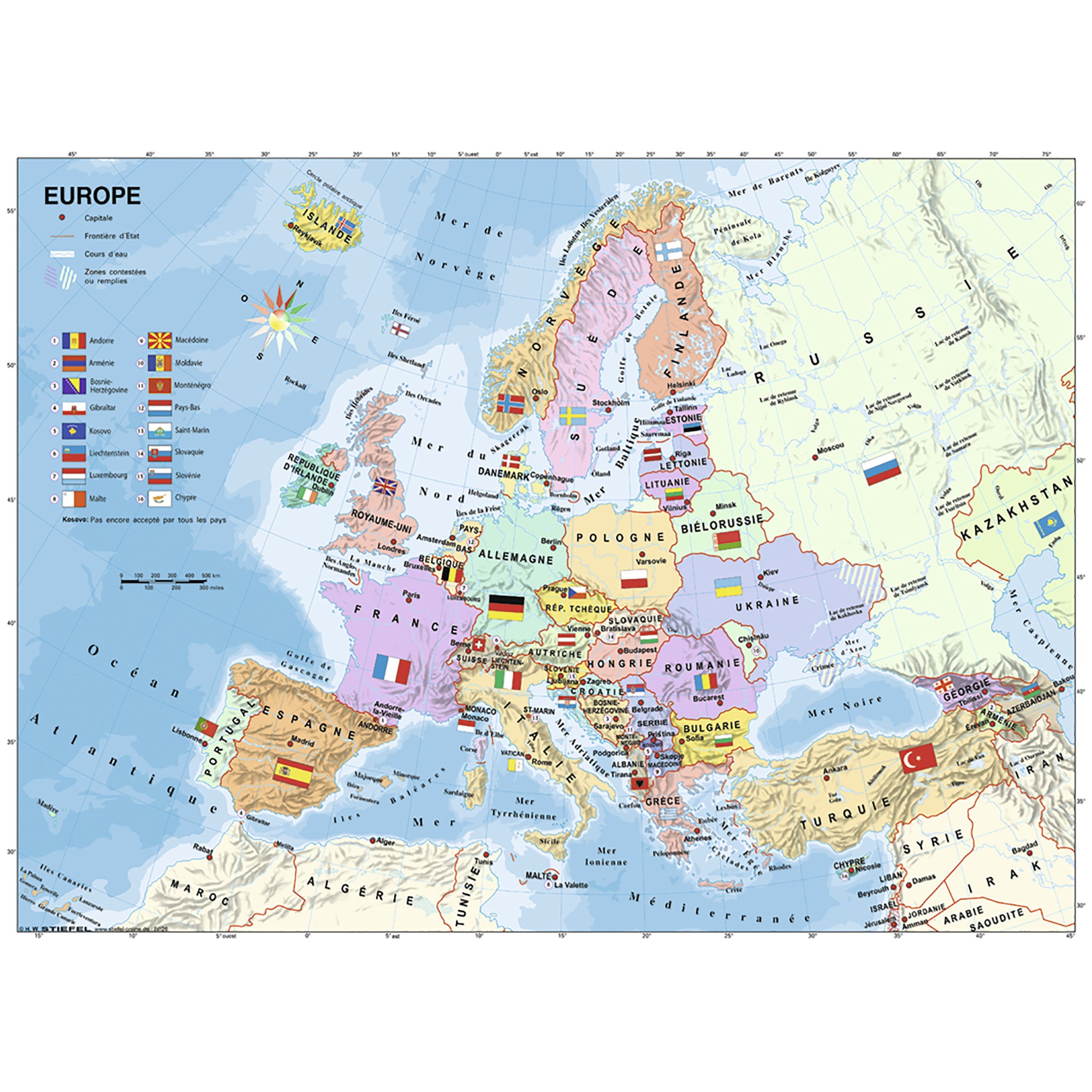 PUZZLE HARTA EUROPEI, 200 PIESE - RAVENSBURGER (RVSPC12841) - Libelula Vesela - Jucarii