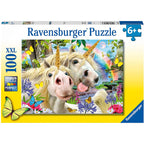 PUZZLE SELFIE CU UNICORNI, 100 PIESE - RAVENSBURGER (RVSPC12898) - Libelula Vesela - Jucarii