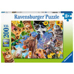 PUZZLE PORTRET CU ANIMALE, 200 PIESE - RAVENSBURGER (RVSPC12902) - Libelula Vesela - Jucarii