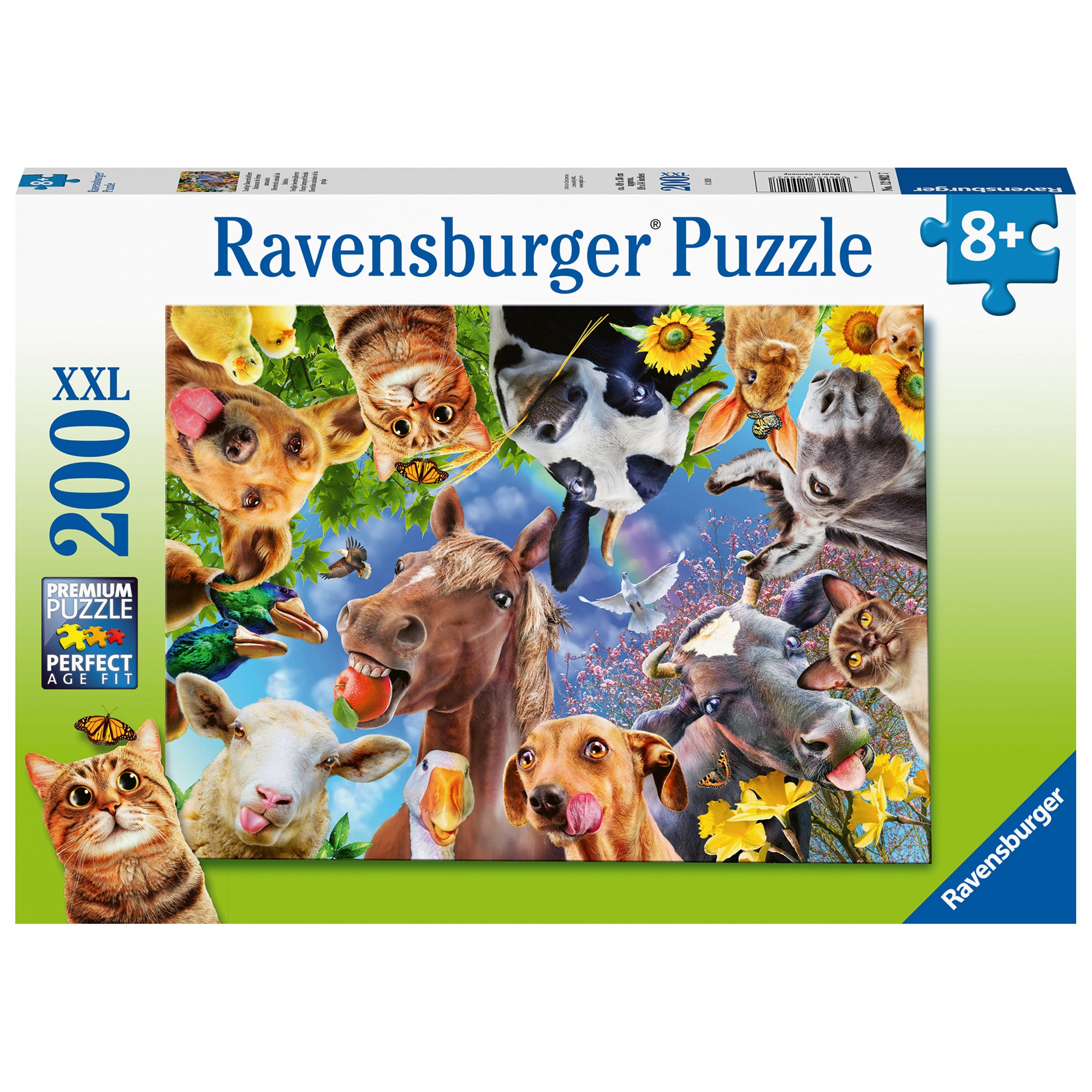 PUZZLE PORTRET CU ANIMALE, 200 PIESE - RAVENSBURGER (RVSPC12902) - Libelula Vesela - Jucarii